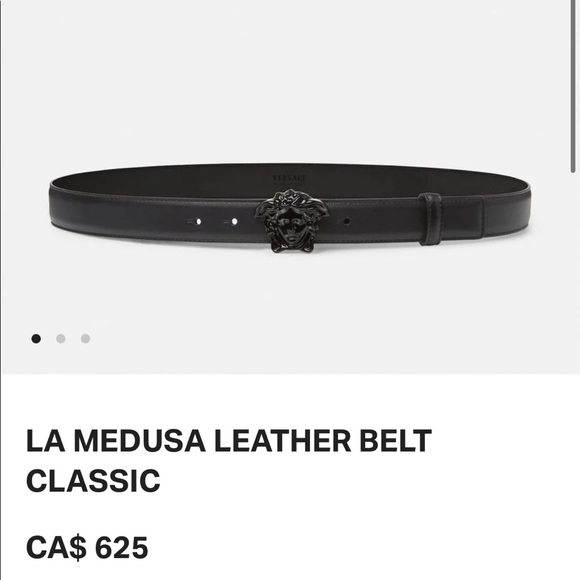 Versace Medusa-head “La Medusa” black leather belt w/enamel buckle NWOT - Picture 7 of 11